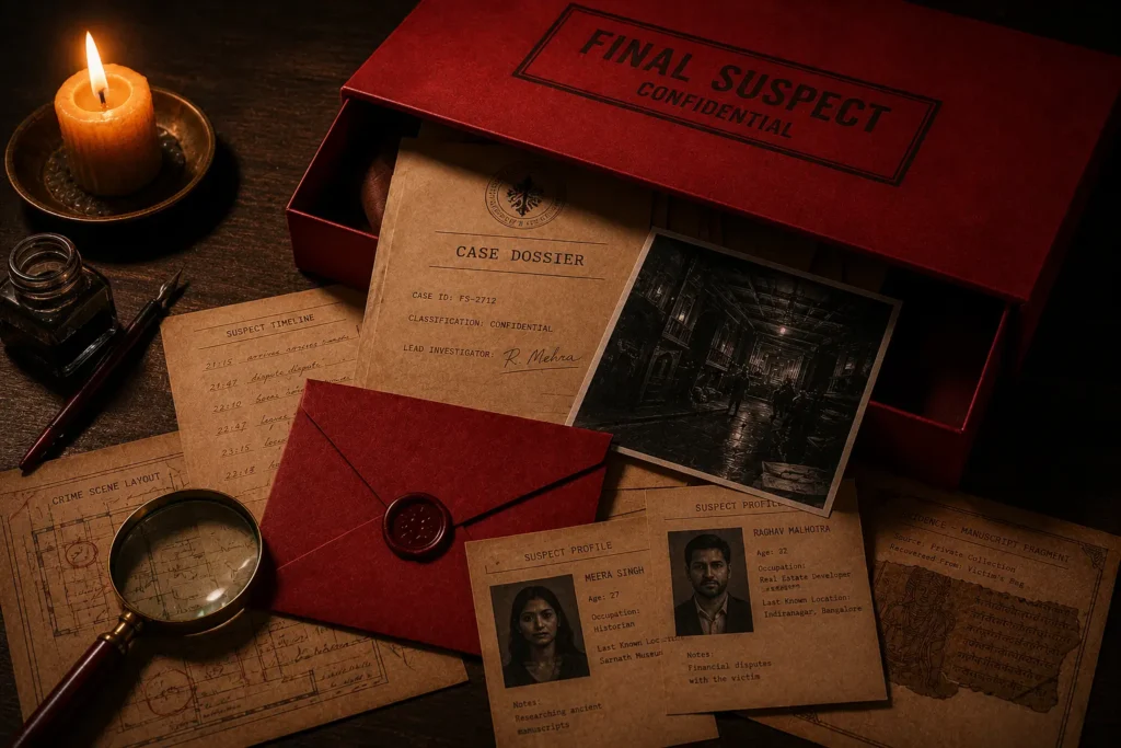 Inside a Murder Mystery Game Kit